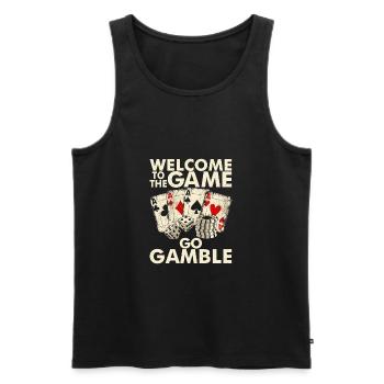 Poker Gamer Bienvenue dans le jeu Go Gamble - Débardeur bio Premium Homme - noir - Devant - AI Model Male 178 light (178cm)