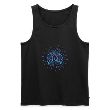 Fleur de fleur de lotus - Débardeur bio Premium Homme - noir - Devant - Michal (187cm)