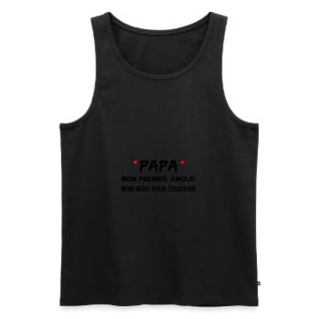 Papa Mon Premier Amour, Mon Héro Pour Toujours - Débardeur bio Premium Homme - noir - Devant - Michal (187cm)