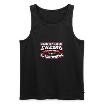Funny Cancer Hoping Chemo Gives Me Superpowers - Men's Premium Organic Tank Top - black - Front - AI Model Male 178 light (178cm)