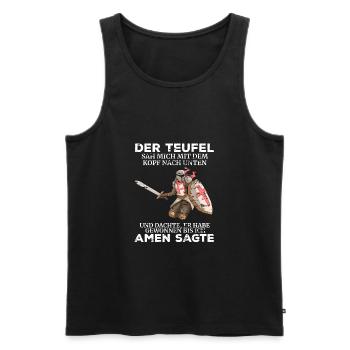 Tempelritter Grafik Templer Teufel Tempel Ritter - Männer Premium Bio Tank Top - Schwarz - Vorne - AI Model Male 178 light (178cm)