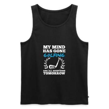 Golf golfing golfer golf ball golfing golf player - Men's Premium Organic Tank Top - black - Front - Michal (187cm)