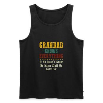 Grandad Know Everything - Débardeur bio Premium Homme - noir - Devant - AI Model Male 178 light (178cm)