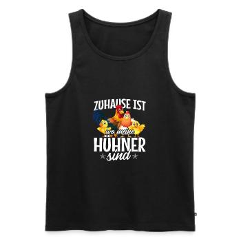 Zuhause ist wo meine Hühner sind Landwirt Bauer - Männer Premium Bio Tank Top - Schwarz - Vorne - Michal (187cm)