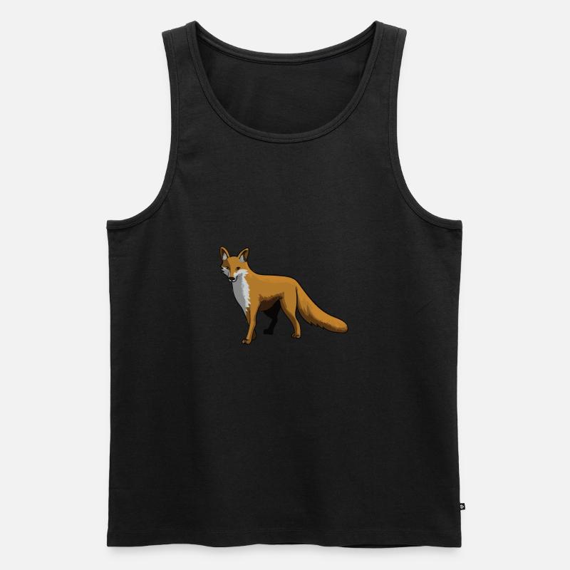 Fuchs Füchse Rotfuchs Wald Tier Geschenk - Männer Premium Bio Tank Top - Schwarz