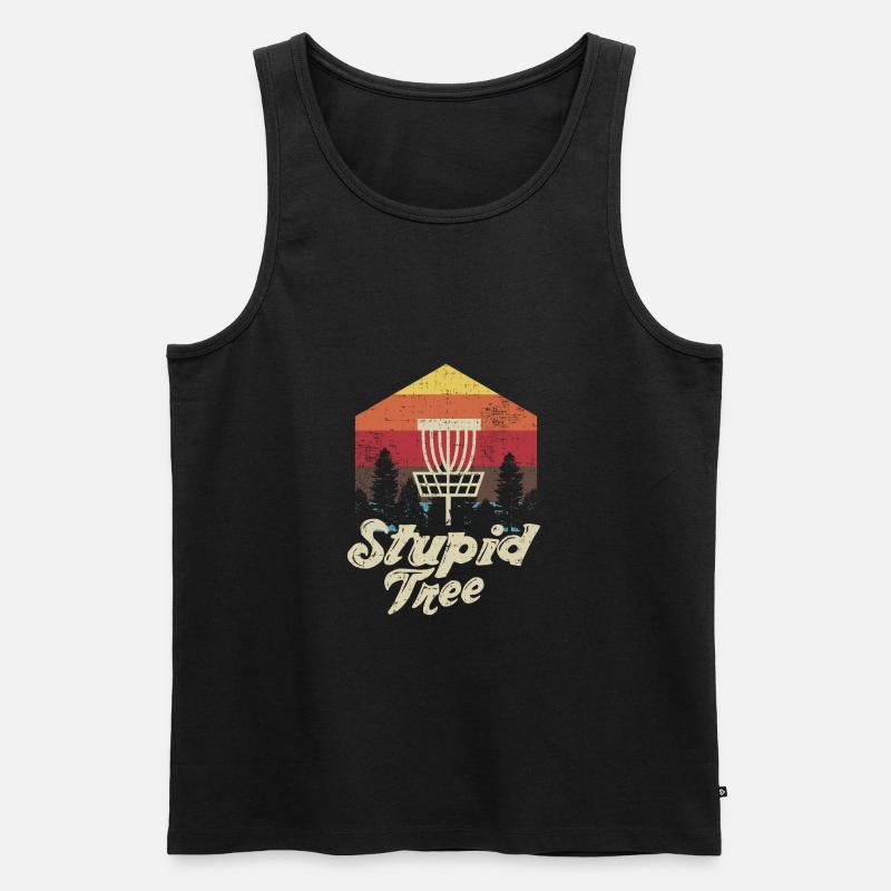 Dummes Baumscheiben-Golf-extremes Frisbee-Geschenk-Design - Männer Premium Bio Tank Top - Schwarz