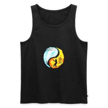 Combat de Wing Chun Ying Yang Fighter - Débardeur bio Premium Homme - noir - Devant - Michal (187cm)