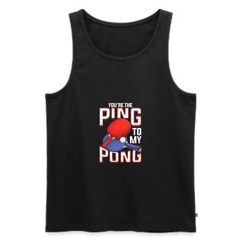 Drôle, tu es le ping de mon ping-pong - Débardeur bio Premium Homme - noir - Devant - AI Model Male 178 light (178cm)