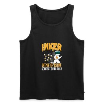Imker - wenn ich renne Spruch Honig Bienen Imkerei - Männer Premium Bio Tank Top - Schwarz - Vorne - Michal (187cm)