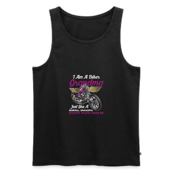 Ich bin ein Biker-Oma-Druck - Cooles Oma-Design - Männer Premium Bio Tank Top - Schwarz - Vorne - Michal (187cm)