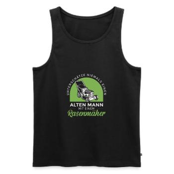 Rasenflüsterer Hobbygärtner Platzwart Greenkeeper - Männer Premium Bio Tank Top - Schwarz - Vorne - AI Model Male 178 light (178cm)