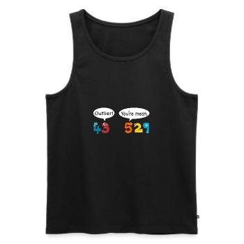 Outlier vs Mean - Statistics and Data Nerd Love - Men's Premium Organic Tank Top - black - Front - AI Model Male 178 light (178cm)