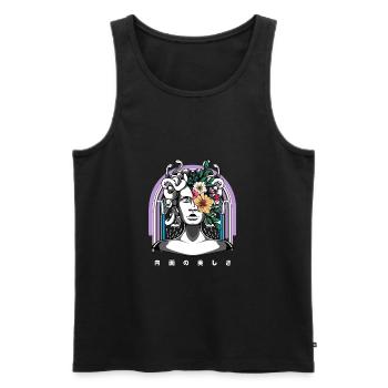Vaporwave Aesthetic Medusa Otaku Japan lovers - Men's Premium Organic Tank Top - black - Front - Michal (187cm)