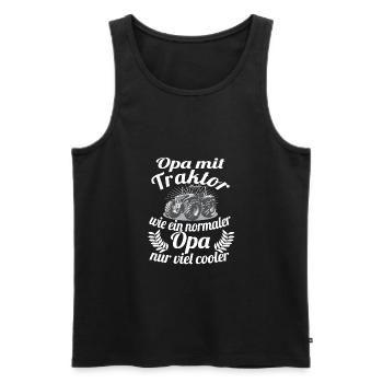 Landwirt Traktor Opa Großvater Bauer Geschenk - Männer Premium Bio Tank Top - Schwarz - Vorne - AI Model Male 178 light (178cm)