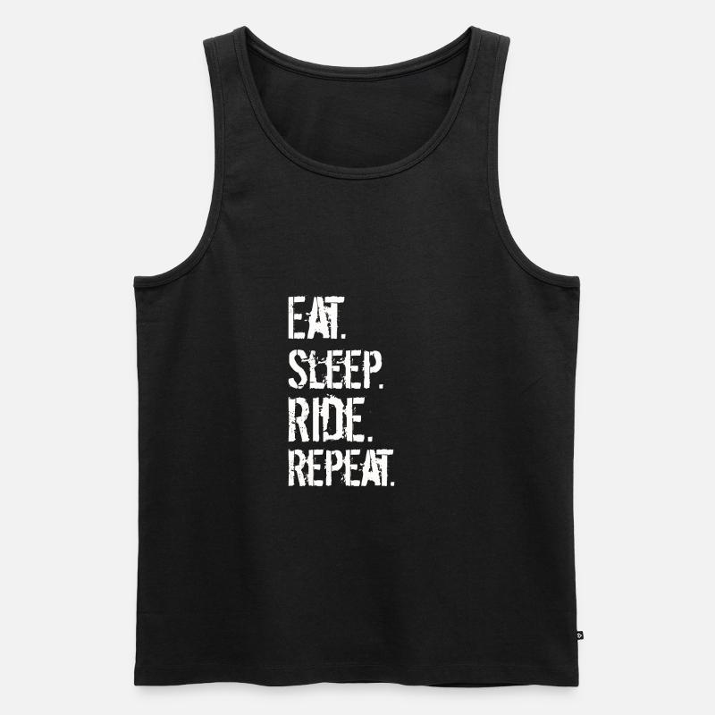 Reiten Pferde - Männer Premium Bio Tank Top - Schwarz