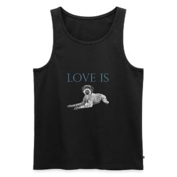 Love Is German Wirehaired Pointer Dog Saint Valentin - Débardeur bio Premium Homme - noir - Devant - AI Model Male 178 light (178cm)