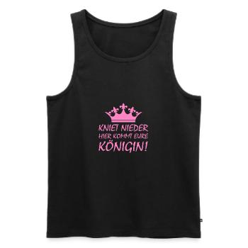 kniet nieder hier kommt eure Königin! - Männer Premium Bio Tank Top - Schwarz - Vorne - Michal (187cm)