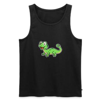 Cartoon Lizard Illustration - Männer Premium Bio Tank Top - Schwarz - Vorne - AI Model Male 178 light (178cm)