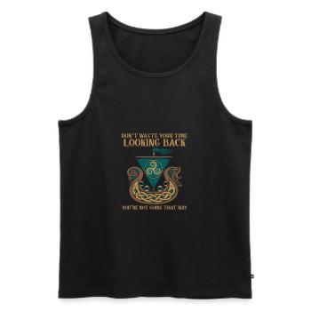 Vikings Runes germaniques Mythologie nordique Odin - Débardeur bio Premium Homme - noir - Devant - Michal (187cm)
