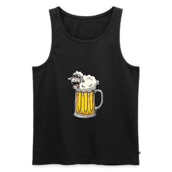 Bier und Schaf - Männer Premium Bio Tank Top - Schwarz - Vorne - AI Model Male 178 light (178cm)