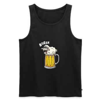 Schaf im Bier - Männer Premium Bio Tank Top - Schwarz - Vorne - Michal (187cm)