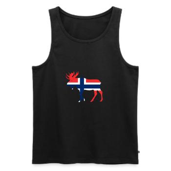 Norge Elch / Norwegen Flagge Urlaub Reise Geschenk - Männer Premium Bio Tank Top - Schwarz - Vorne - AI Model Male 178 light (178cm)