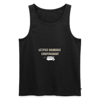 Letztes Sauberes Campingshirt - Männer Premium Bio Tank Top - Schwarz - Vorne - AI Model Male 178 light (178cm)