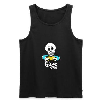 Skull skull skull skeleton gift - Men's Premium Organic Tank Top - black - Front - AI Model Male 178 light (178cm)