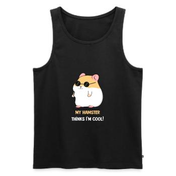Hamster sunglasses cool gangster - Men's Premium Organic Tank Top - black - Front - Michal (187cm)