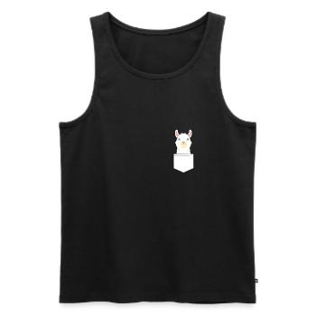 Alpaca shirt pocket funny - Men's Premium Organic Tank Top - black - Front - Michal (187cm)