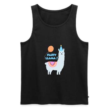 Lama de fête - Débardeur bio Premium Homme - noir - Devant - AI Model Male 178 light (178cm)