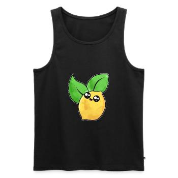 Niedliche Zitrone Gesicht - Männer Premium Bio Tank Top - Schwarz - Vorne - AI Model Male 178 light (178cm)