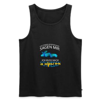 Die Stimmen in meinem Kopf sagen mir ich muss nach - Männer Premium Bio Tank Top - Schwarz - Vorne - Michal (187cm)