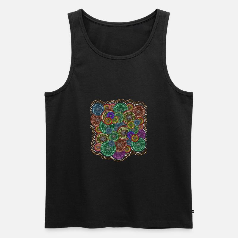 Kunstmuster der Aborigines - Männer Premium Bio Tank Top - Schwarz