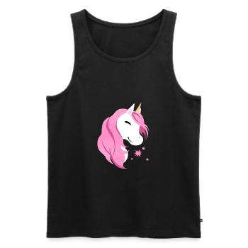 Pink unicorn cute - Men's Premium Organic Tank Top - black - Front - Michal (187cm)