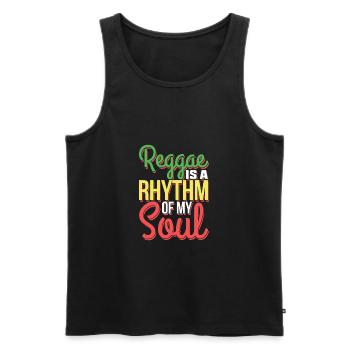 Reggae Rasta Rastafari Jamaïque - Débardeur bio Premium Homme - noir - Devant - Michal (187cm)