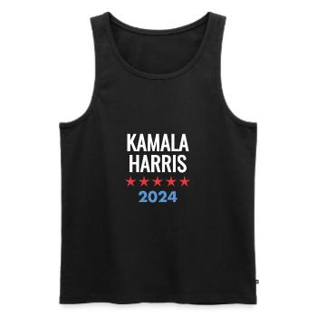 KAMALA HARRIS 2024 - Männer Premium Bio Tank Top - Schwarz - Vorne - AI Model Male 178 light (178cm)