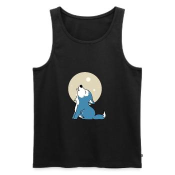 Baby wolf moon - Men's Premium Organic Tank Top - black - Front - AI Model Male 178 light (178cm)