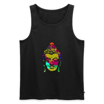 Buddha Meditation Ying Yang - Männer Premium Bio Tank Top - Schwarz - Vorne - AI Model Male 178 light (178cm)