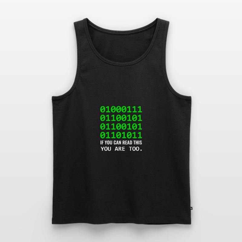 Geek in Binary Code Binary IT Computer Scientist & Nerd Débardeur bio Premium Homme