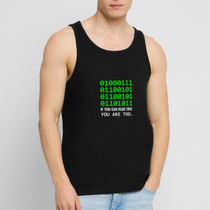 Geek in Binary Code Binary IT Computer Scientist & Nerd Débardeur bio Premium Homme