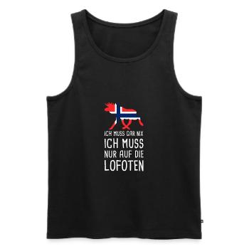 Ich Muss Gar Nix Lofoten Norwegen Norge Elch - Männer Premium Bio Tank Top - Schwarz - Vorne - Michal (187cm)