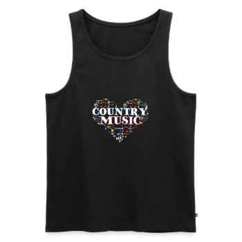 I Love Country Design Country Music Lover Gift - Men's Premium Organic Tank Top - black - Front - AI Model Male 178 light (178cm)