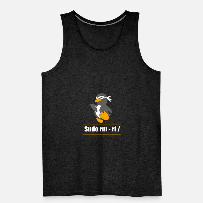 Tux Linux Pinguin Sudo Rm Rf Computerfreak Hacker Männer Premium Bio Tank Top