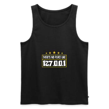Tux Linux Penguin Sudo Rm Rf Geek Hacker - Débardeur bio Premium Homme - noir - Devant - AI Model Male 178 light (178cm)