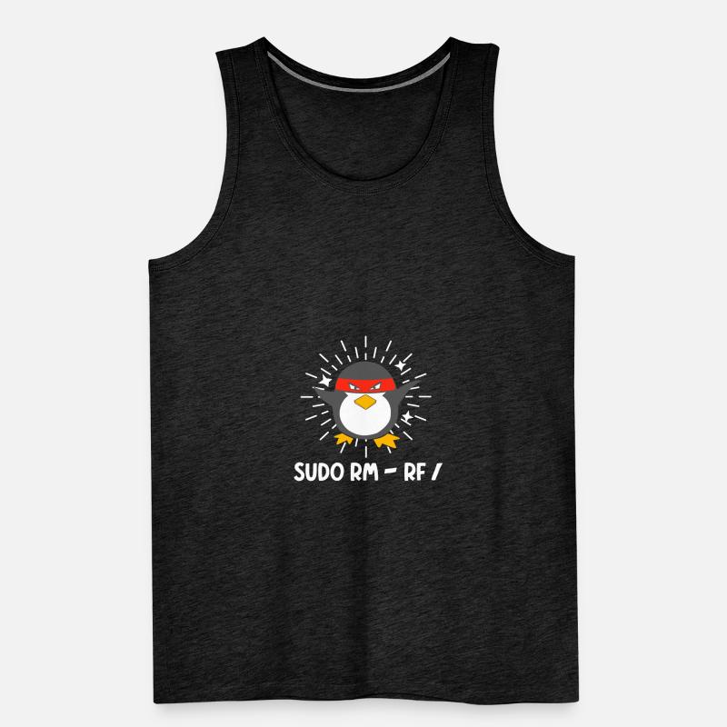 Tux Linux Pinguin Sudo Rm Rf Computerfreak Hacker Männer Premium Bio Tank Top