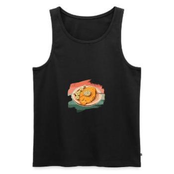 Wiener Schnitzel Kalbfleisch Österreich Grafik - Männer Premium Bio Tank Top - Schwarz - Vorne - Michal (187cm)