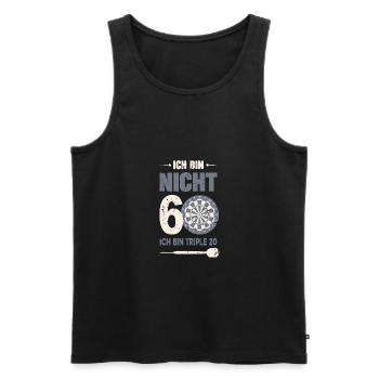 Ich bin nicht 60 ich bin triple 20 60er Geburtstag - Männer Premium Bio Tank Top - Schwarz - Vorne - Michal (187cm)