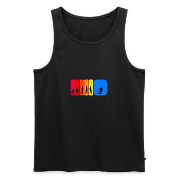 Skifahren Evolution Skifahrer Geschenkidee - Männer Premium Bio Tank Top - Schwarz - Vorne - Michal (187cm)