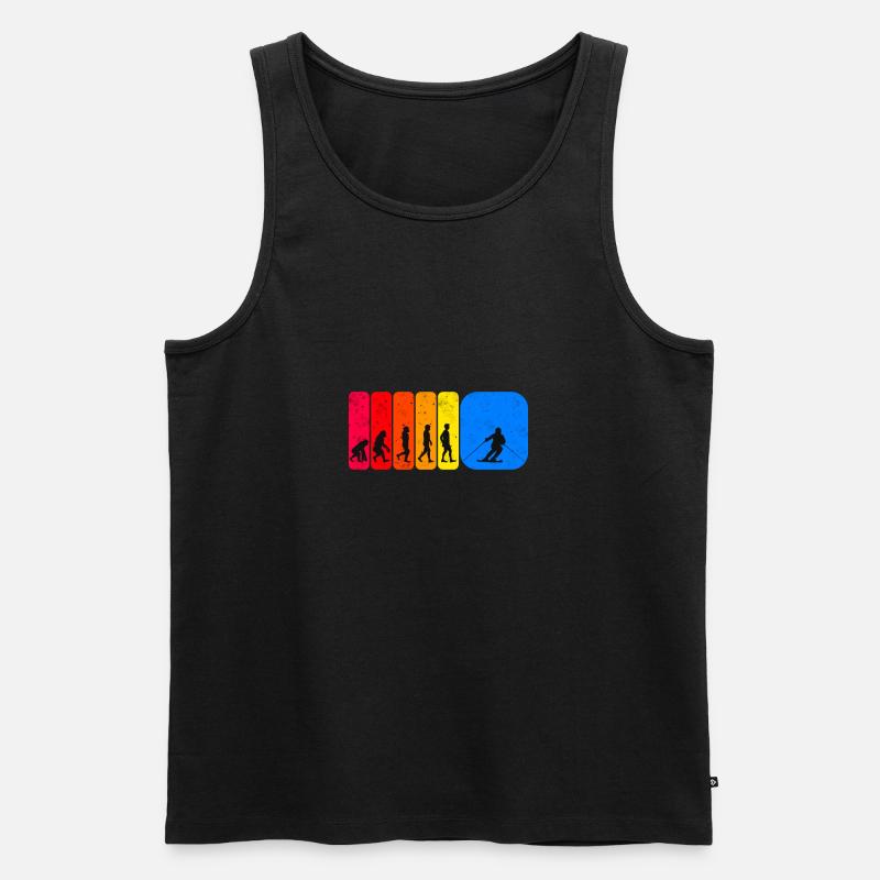 Skiing evolution skier gift idea - Men's Premium Organic Tank Top - black